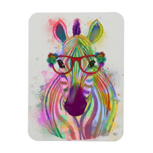 Zebra Rainbow Stänk Magnet