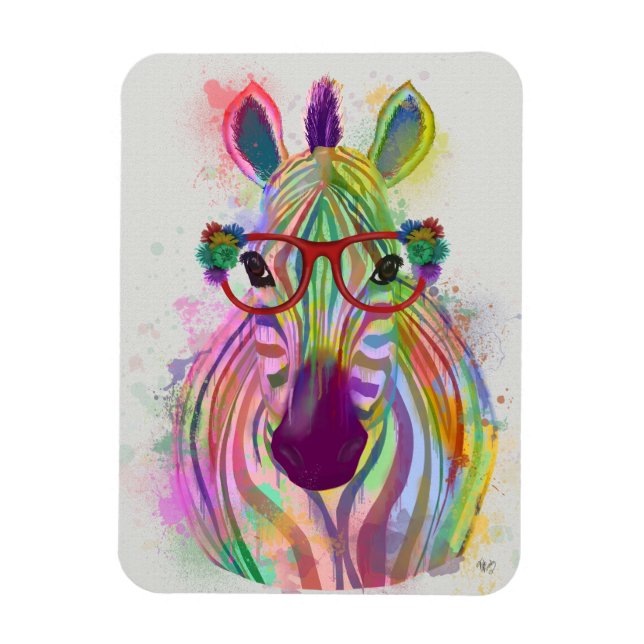 Zebra Rainbow Stänk Magnet (Vertikal)