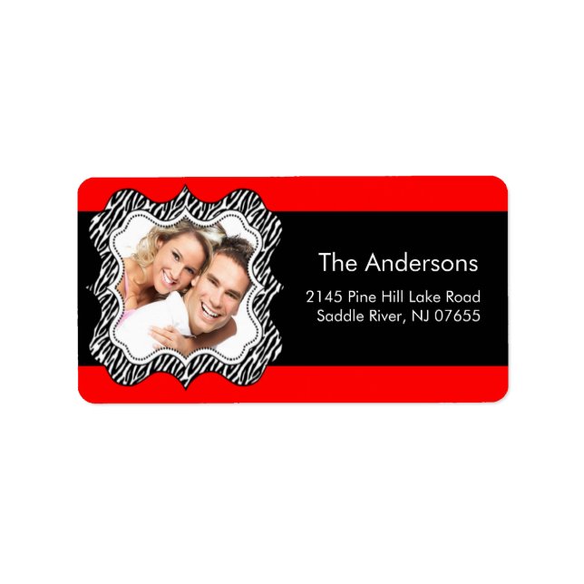 Zebra Ram DITT FÄRG & PHOTO-adressetikett Adressetikett (Framsidan)