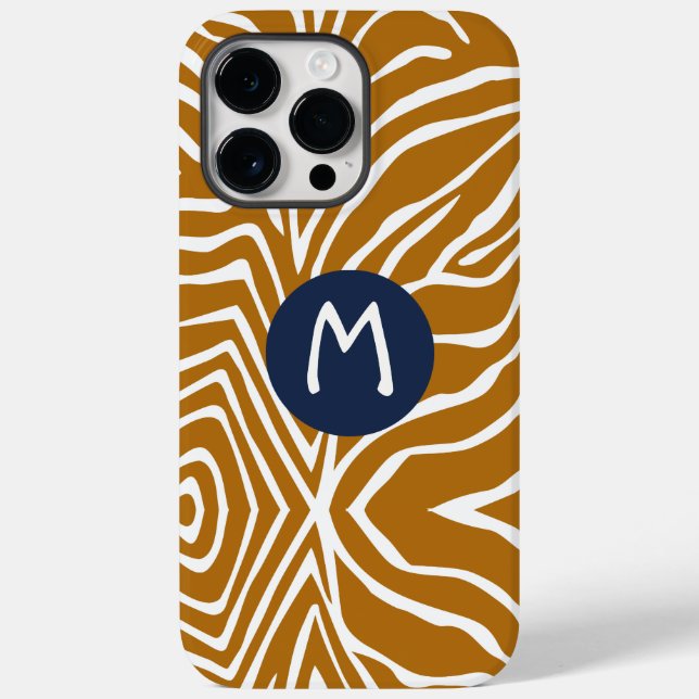Zebra Rand Any Färg personalize Monogram iPhone (Baksida)