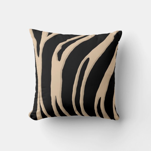 zebra, rand, bilder, djurtryck kudde (Framsida)
