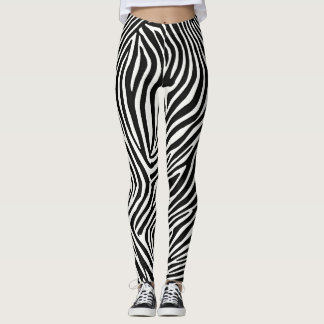 "Zebra Rand Leggings: Bold and Unique Vild Print"" Leggings