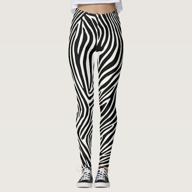 "Zebra Rand Leggings: Bold and Unique Vild Print"" Leggings (Framsida)