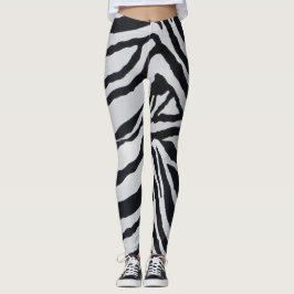 Zebra rand mönster leggings