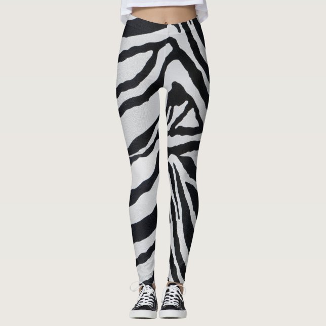 Zebra rand mönster leggings (Framsida)