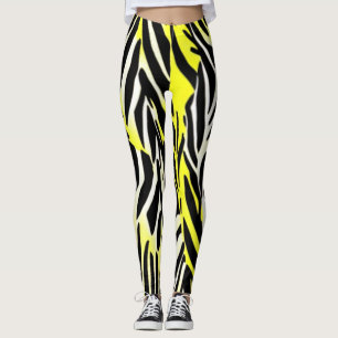 Zebra rand mönster leggings
