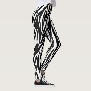 Zebra rand mönster leggings