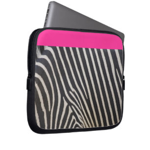 zebra rand och rosa laptop sleeve