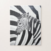 Zebra Rand Safari Black and White Puzzle