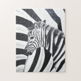 Zebra Rand Safari Black and White Puzzle Pussel