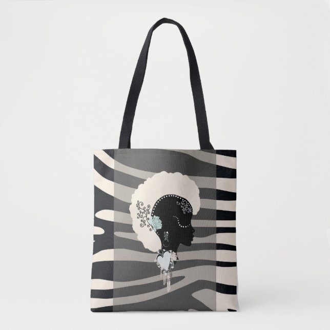 Zebra rand safari (djur), afro punk Tote Tygkasse (Framsida)