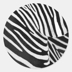 Zebra ränder#3_ runt klistermärke