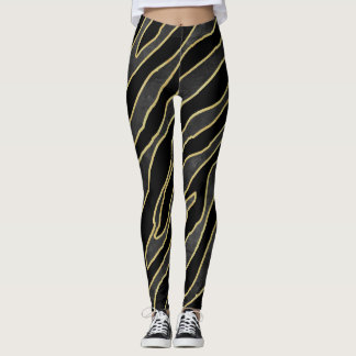 Zebra ränder: Abstrakt, monokrom, sömlös. Leggings