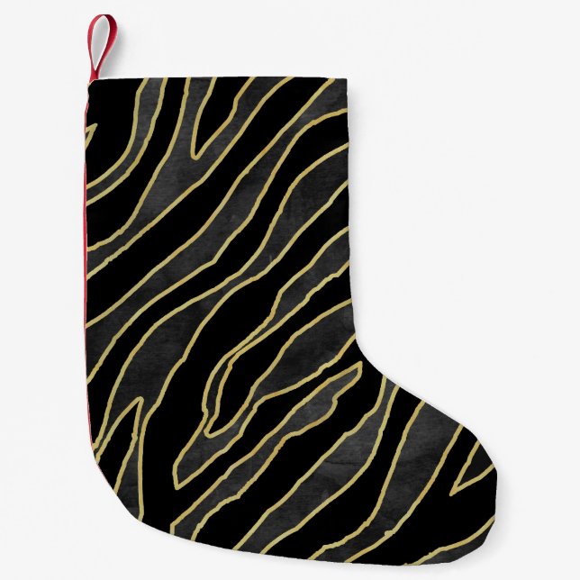 Zebra ränder: Abstrakt, monokrom, sömlös. Liten Julstrumpa (Framsidan)