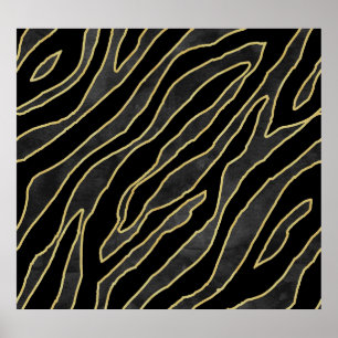 Zebra ränder: Abstrakt, monokrom, sömlös. Poster