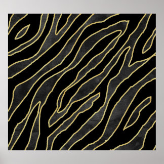 Zebra ränder: Abstrakt, monokrom, sömlös. Poster