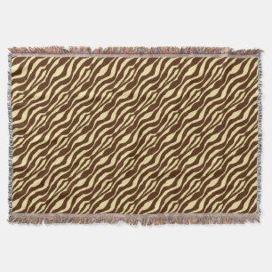Zebra ränder - Choklad Brown och Camel Tan Filt
