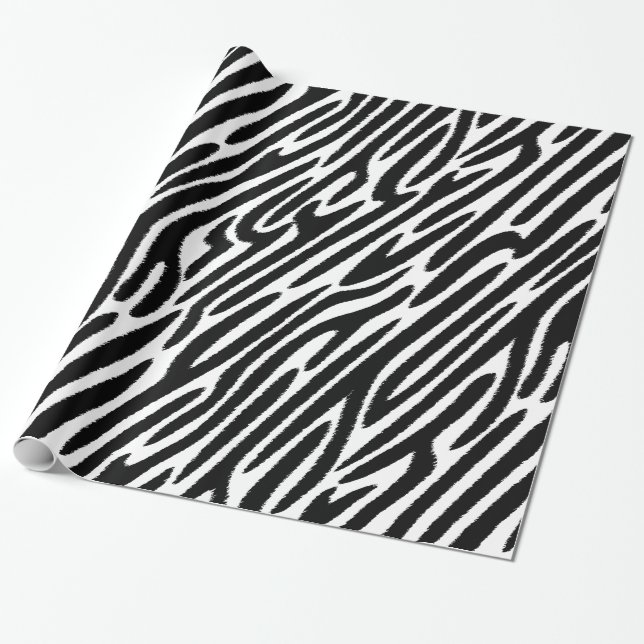 Zebra ränder Classic Black and White Presentpapper (Utrullad)