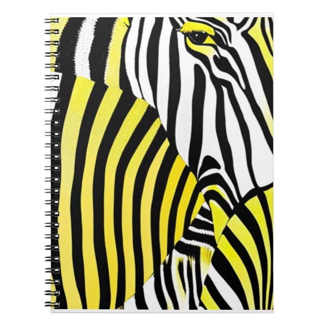 Zebra ränder djurutskrift anteckningsbok (Framsidan)