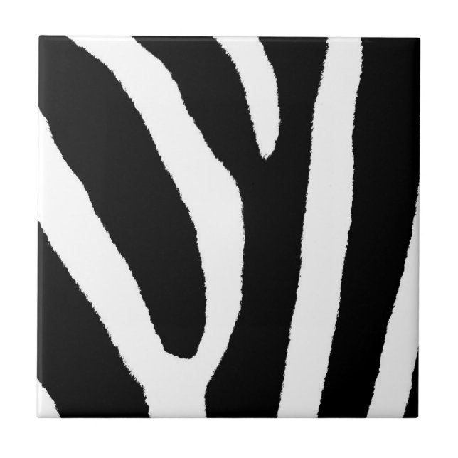 ZEBRA RÄNDER (en svart- & vitdesign) Kakelplatta (Framsidan)
