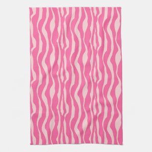 Zebra ränder - Fuchsia och ljusa rosa Kökshandduk