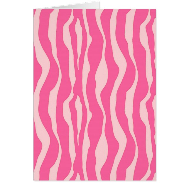 Zebra ränder - Fuchsia och ljusa rosa OBS Kort (Framsidan)