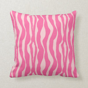 Zebra ränder - fuchsiaen och tänder - rosor kudde