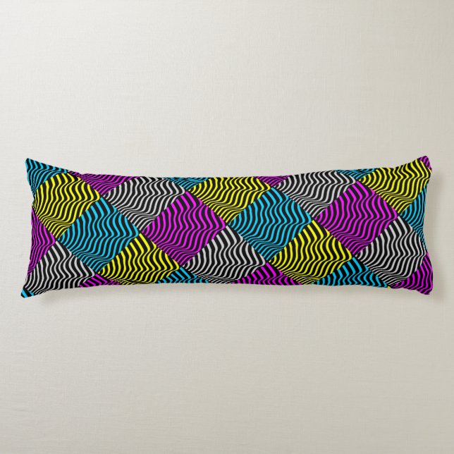Zebra ränder - Geometric Mönster Abstrakt Art 3D Kroppskudde (Framsidan)