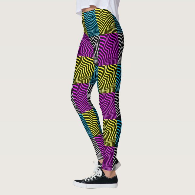 Zebra ränder - Geometric Mönster Abstrakt Art 3D Leggings (Vänster)