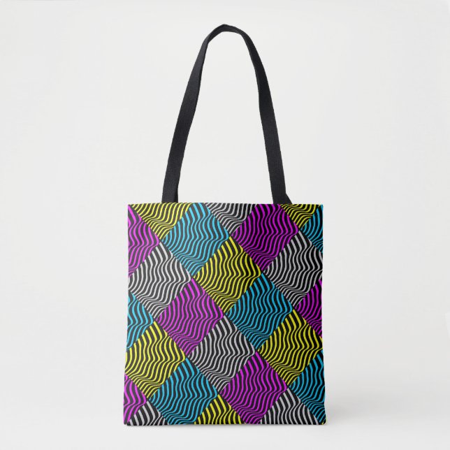 Zebra ränder - Geometric Mönster Abstrakt Art 3D Tygkasse (Framsida)