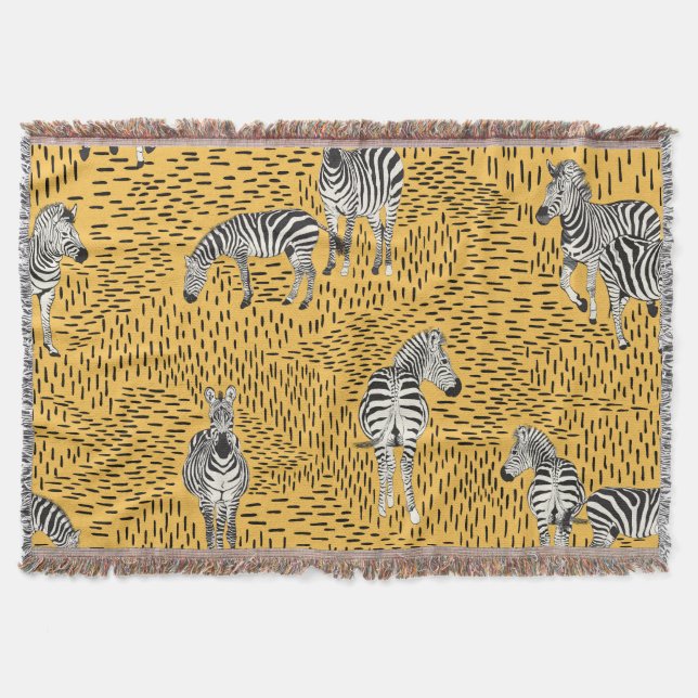 Zebra ränder: handdragen, sömlös bakgrund. filt (Framsidan)