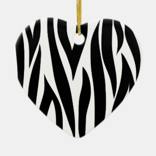 Zebra ränder - hjärta Ornamnet Julgransprydnad Keramik