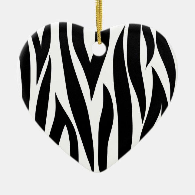 Zebra ränder - hjärta Ornamnet Julgransprydnad Keramik (Framsidan)