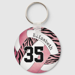 zebra ränder med ro guld personlig volleyball nyckelring