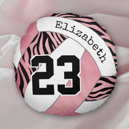 zebra ränder med ro guld personlig volleyball rund kudde