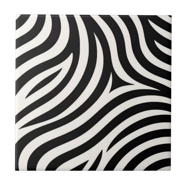 Zebra ränder Modern utskrift Kakelplatta (Framsidan)