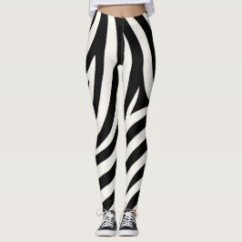 Zebra ränder Modern utskrift Leggings