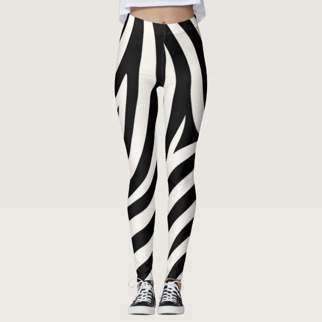 Zebra ränder Modern utskrift Leggings (Framsida)