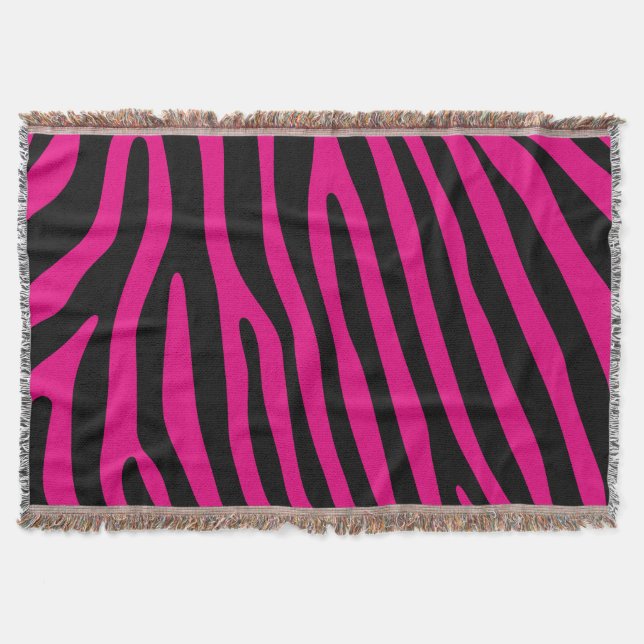 Zebra ränder mönster + din bakgrund och dina idéer filt (Framsidan)