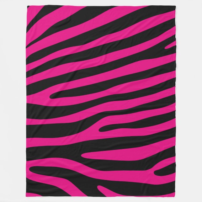 Zebra ränder mönster + din bakgrund och dina idéer fleecefilt (Framsidan)