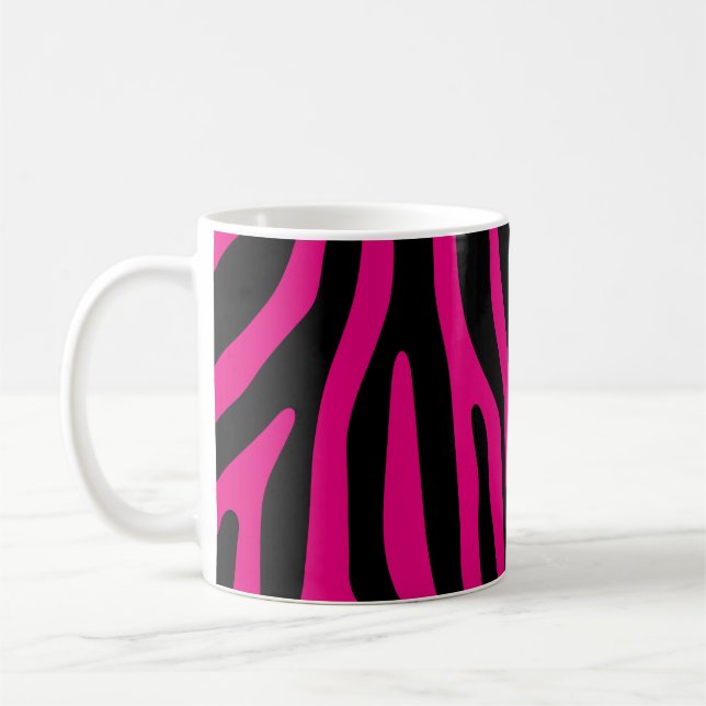 Zebra ränder mönster + din bakgrund och dina idéer kaffemugg (Vänster)