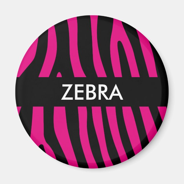 Zebra ränder mönster + din bakgrund och dina idéer magnet (Framsidan)