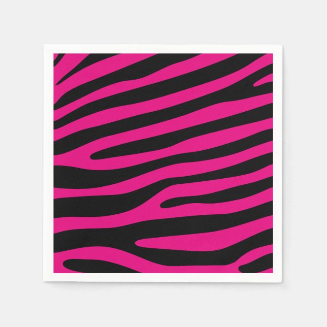 Zebra ränder mönster + din bakgrund och dina idéer pappersservett (Framsidan)
