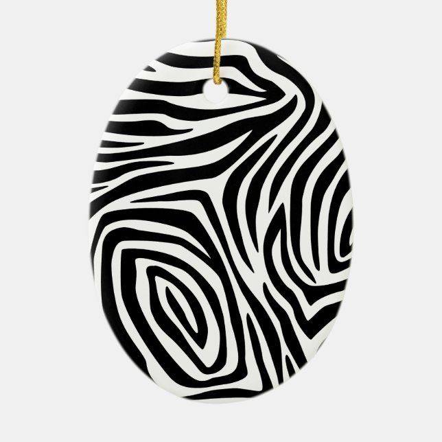 Zebra ränder Mönster Julgransprydnad Keramik (Framsidan)