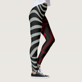 Zebra ränder Mönster - Röda vita fläckar (3D) Leggings