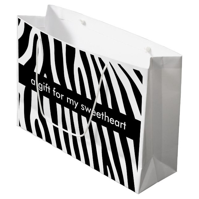 Zebra ränder mönster svartvitt + dina idéer (Framsidan Vinklad)