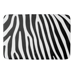 Zebra ränder mönster svartvitt + dina idéer badrumsmatta