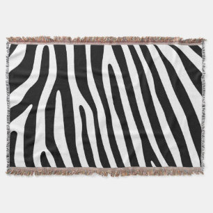 Zebra ränder mönster svartvitt + dina idéer filt