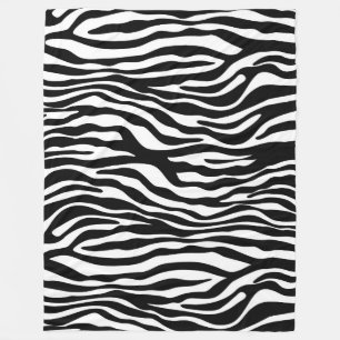 Zebra ränder mönster svartvitt + dina idéer fleecefilt
