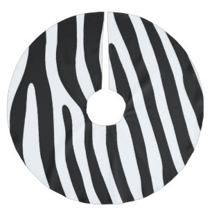 Zebra ränder mönster svartvitt + dina idéer julgransmatta borstad polyester